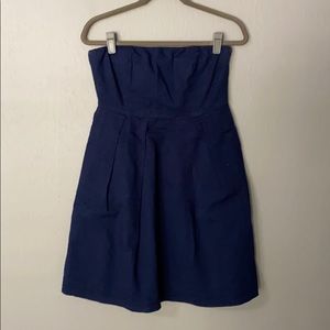 J Crew Strapless Navy Blue Dress